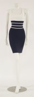 Lot 1161 - An Hervé Léger white and navy knitted bandage dress