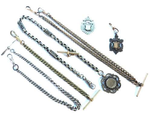 Lot 71 - A silver Albert chain