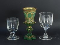 Lot 249 - An Austrian green glass goblet