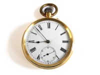 Lot 70 - A Swiss gold open faced pocket watch