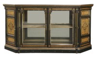 Lot 11 - An Aesthetic ebonised and amboyna inlaid credenza
