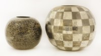 Lot 398 - Two silvered vases