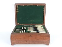 Lot 486 - An oak cased Walker & Hall canteen of silver plated cutlery
