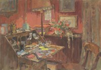 Lot 261 - Susan Ryder (b.1944)
THE OAK DESK
Signed l.r.