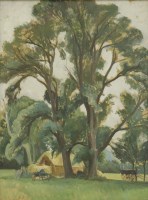 Lot 300 - Gerald Cooper (1898-1975)
LANDSCAPE WITH HAYCARTS
Signed verso