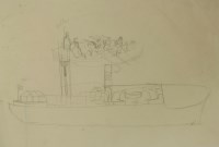 Lot 16 - Eric Ravilious (1903-1942)
ROWING BOAT AND SHIP IN PROFILE
Pencil
14 x 26cm

Exhibited: The Fine Art Society