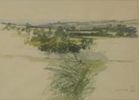 Lot 199 - Ken Howard RA (b.1932)
'BART'S FIELD'
Signed and dated 4.9.79 l.r.