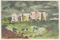 Lot 95 - John Piper CH (1903-1992) 
'CAREW CASTLE' (Levinson 334)
Screenprint