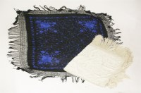 Lot 1212 - A black silk piano shawl
