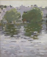 Lot 266 - Ken Howard RA (b.1932)
'TOWARDS UDAIPUR FROM THE HANUMAN GHAT'
Signed l.r.