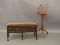 Lot 694 - An Edwardian mahogany duet stool