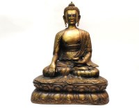 Lot 368 - A large bronzed metal buddha