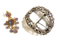 Lot 54 - An early 19th century gilt metal saphiret paste  stone pendant