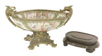Lot 80 - A Canton porcelain and ormolu centrepiece