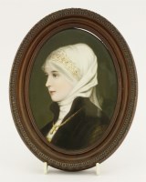Lot 17 - A German porcelain oval plaque