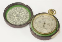 Lot 207 - A Negretti & Zambra brass aneroid pocket weather foreteller/weather watch
