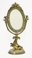 Lot 95 - A French alabaster and champlevé mirror
