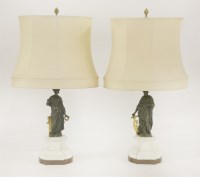 Lot 173 - A pair of bronze and gilt figures