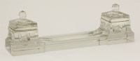 Lot 34 - A George V silver mounted glass inkwell