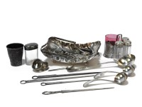 Lot 1232 - Four silver topped toilet jars