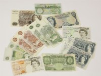 Lot 1058A - A collection of British banknotes to include; a Page Ten Pounds note (B65 047140)