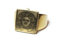 Lot 1169 - An American gold zodiac poison signet ring