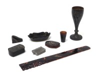 Lot 1231 - A collection of small items including a tortoiseshell pin cushion