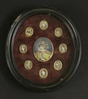 Lot 254 - Nine Indian portrait miniatures on ivory
