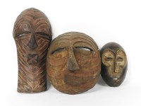 Lot 348 - Three carved African masks