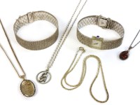 Lot 1203 - A ladies sterling silver Rotary mechanical and integral brick link bracelet watch
