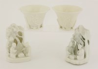 Lot 53 - Two blanc de Chine libation cups