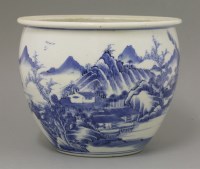 Lot 23 - A blue and white censer