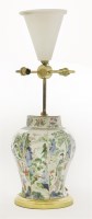 Lot 24 - A famille verte octagonal baluster jar