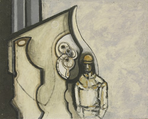 Lot 239 - David Carr (1915-1968)
MAN AND MACHINE 
Oil on board 
61 x 76cm