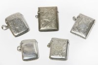Lot 92 - Five silver vestas