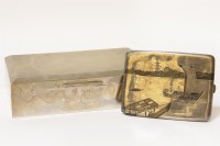 Lot 140 - A silver cigarette box and case