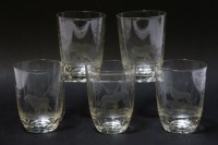 Lot 169 - A set of five glass tumblers