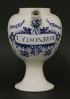 Lot 7 - A Dutch Delft blue and white wet drug jar
