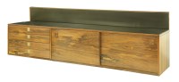 Lot 492 - A rosewood long wall-mounted sideboard