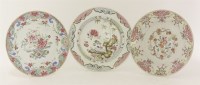 Lot 76 - Three famille rose plates