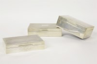 Lot 130 - Three silver cigarette boxes