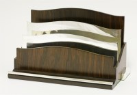 Lot 355 - A rosewood and silver-plated three-division desk stand