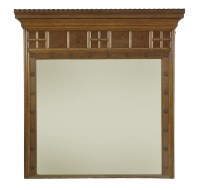 Lot 4 - An oak overmantel mirror
