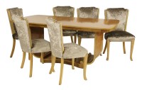 Lot 306 - An Art Deco burr maple dining table