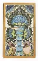Lot 105 - An eight-tile panel with Persian decoration