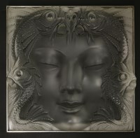 Lot 328 - A Lalique glass plaque 'Mask de Femme'