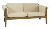 Lot 726 - A fumed oak two-seater settee