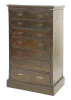 Lot 85 - A walnut Wellington chest