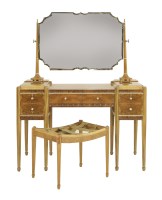 Lot 264 - A burr walnut and maple dressing table