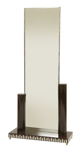 Lot 316 - A Macassar and ivory inlaid cheval mirror